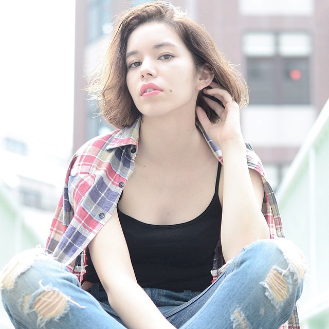 ボブヘアスタイル  阿部吉晃 立ち上げバング カジュアル クール NYLON デニム 表参道 原宿