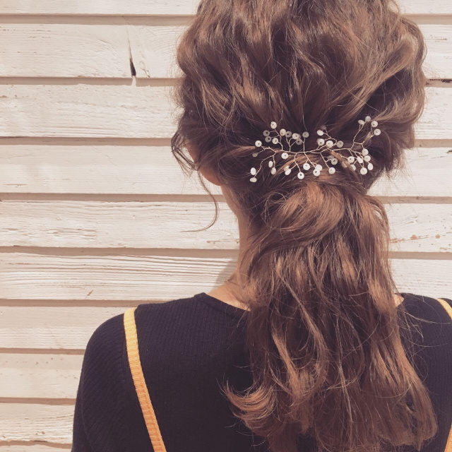 ヘアアレンジヘアスタイル  簡単アレンジ ヘアアレンジ 結婚式 ポニーテール ラフ drive for garden