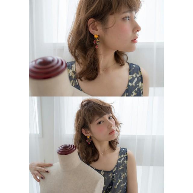 ミディアムヘアスタイル  森亜伊希 耳かけ 甘めバング 愛され 小顔 モテ フェミニン 横浜 AUGUST hair nail