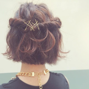 ヘアアクセは「ゴールドピン」だけ！ヘアピンで作る髪型アレンジ10選