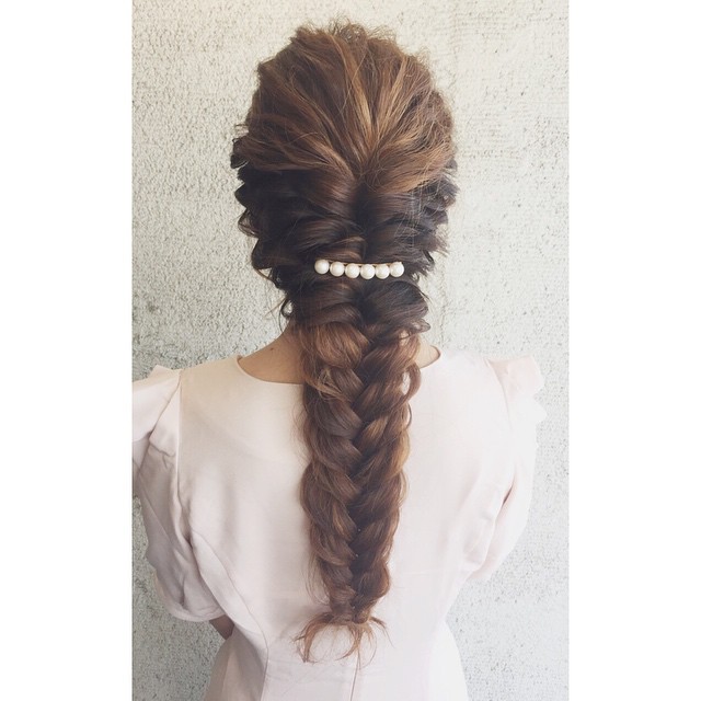 ヘアアレンジヘアスタイル  ダウンスタイル ロングアレンジ ナチュラル ガーリー 結婚式 パーティーアレンジ 浴衣 福島 郡山 白河 齊藤史和