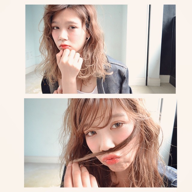 ミディアムヘアスタイル  山崎浩 セミディ ラフ ウェーブ モテ 立川