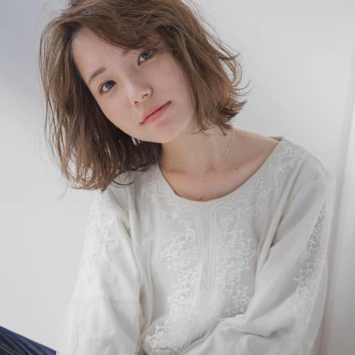 ボブヘアスタイル  無造作 外国人風 外ハネ 透明感 ボブ 切りっぱなしボブ ロブ