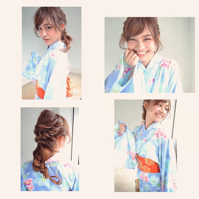 ヘアアレンジヘアスタイル  山崎浩 浴衣 夏アレンジ ダウンスタイル ツイストアレンジ 花火 お祭り 立川