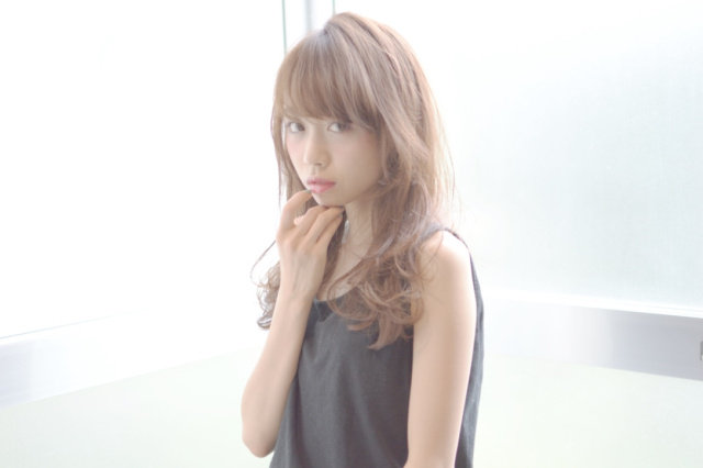 セミロングヘアスタイル  ナチュラル ユルラフ black 透明感 シースルーバング ヘアー vicca萩原 メイク 撮影 サロンモデル vicca 南青山