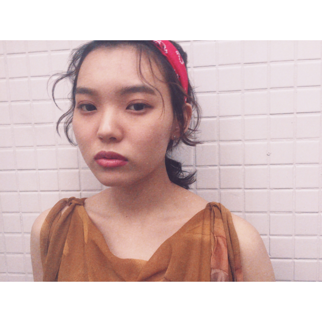 ミディアムヘアスタイル  アレンジ ヘアアレンジ バンダナアレンジ バンダナ