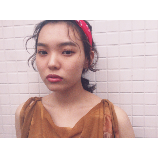 ミディアムヘアスタイル  アレンジ ヘアアレンジ バンダナアレンジ バンダナ