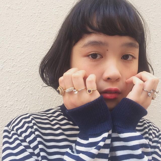 ボブヘアスタイル  畑田萌 ショートバング ダークトーン 眉上バング 代官山 中目黒 roma