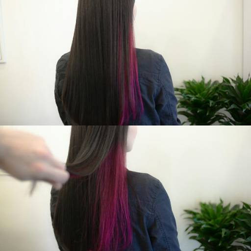 ロングヘアスタイル  vicca 南青山 インナーカラー グレージュ ピンク