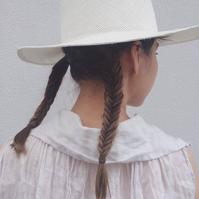 ヘアアレンジヘアスタイル  畑田萌 フィッシュボーン ハット 帽子 ハットアレンジ 中目黒 代官山 roma