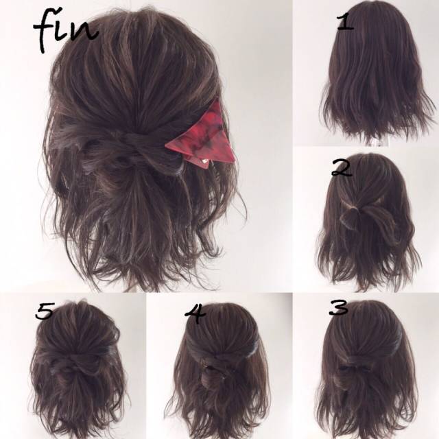 ヘアアレンジヘアスタイル  ヘアアレンジ 簡単アレンジ 簡単ヘアアレンジ ボブ ウェーブ 透明感 結婚式 ラフ 無造作