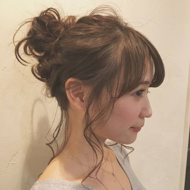 ミディアムヘアスタイル  シースルーバング 無造作 外国人風 ラフ 耳かけ 外ハネ アンニュイ ウェット hair design noel
