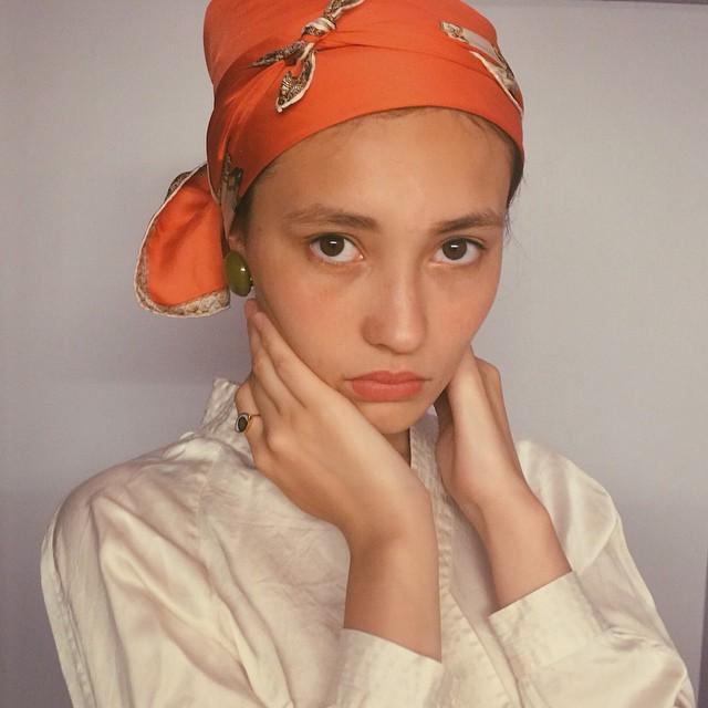 ヘアアレンジヘアスタイル  スカーフ スカーフアレンジ 中目黒 代官山 外国人風 roma