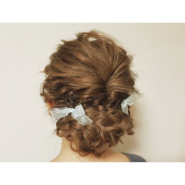 ヘアアレンジヘアスタイル  ナチュラル ガーリー フェミニン ルーズ 結婚式 パーティーアレンジ 浴衣 福島 白河 郡山