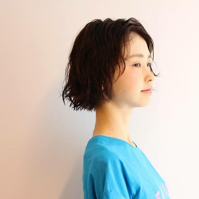 ボブヘアスタイル  パーマ パーマスタイル 大きめパーマ ボブパーマ ふんわりパーマ セミウェット ボブ 柔らかボブ BOTAN