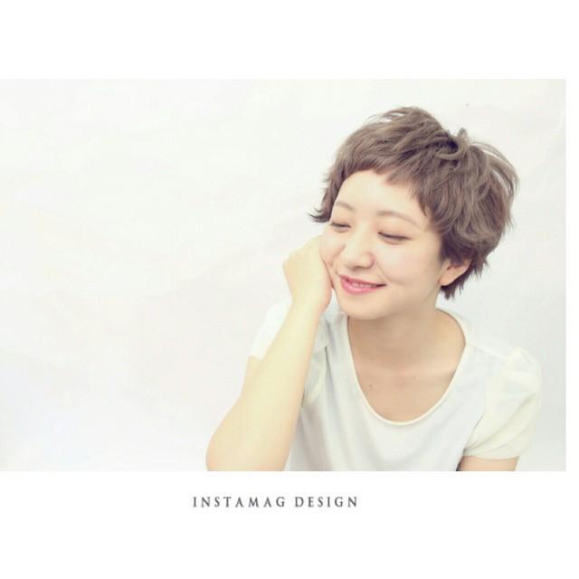 ショートヘアスタイル  MIYABI ONISHI ショートバング 眉上バング ナチュラル モテ 愛され ゆるふわ 大名 福岡